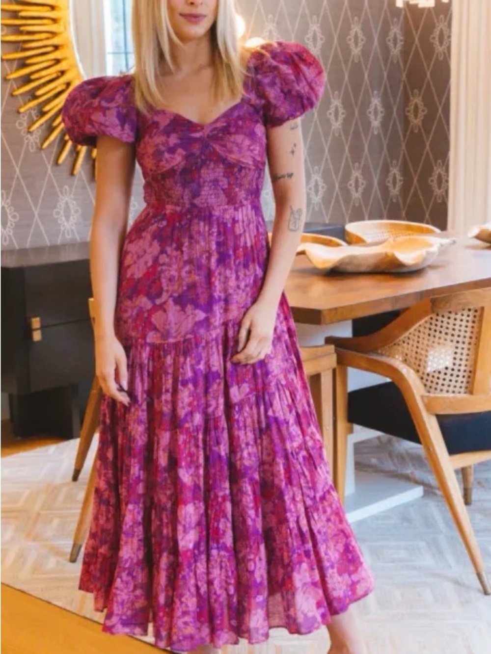 Free People Magenta Sundrenched Maxi Dress
